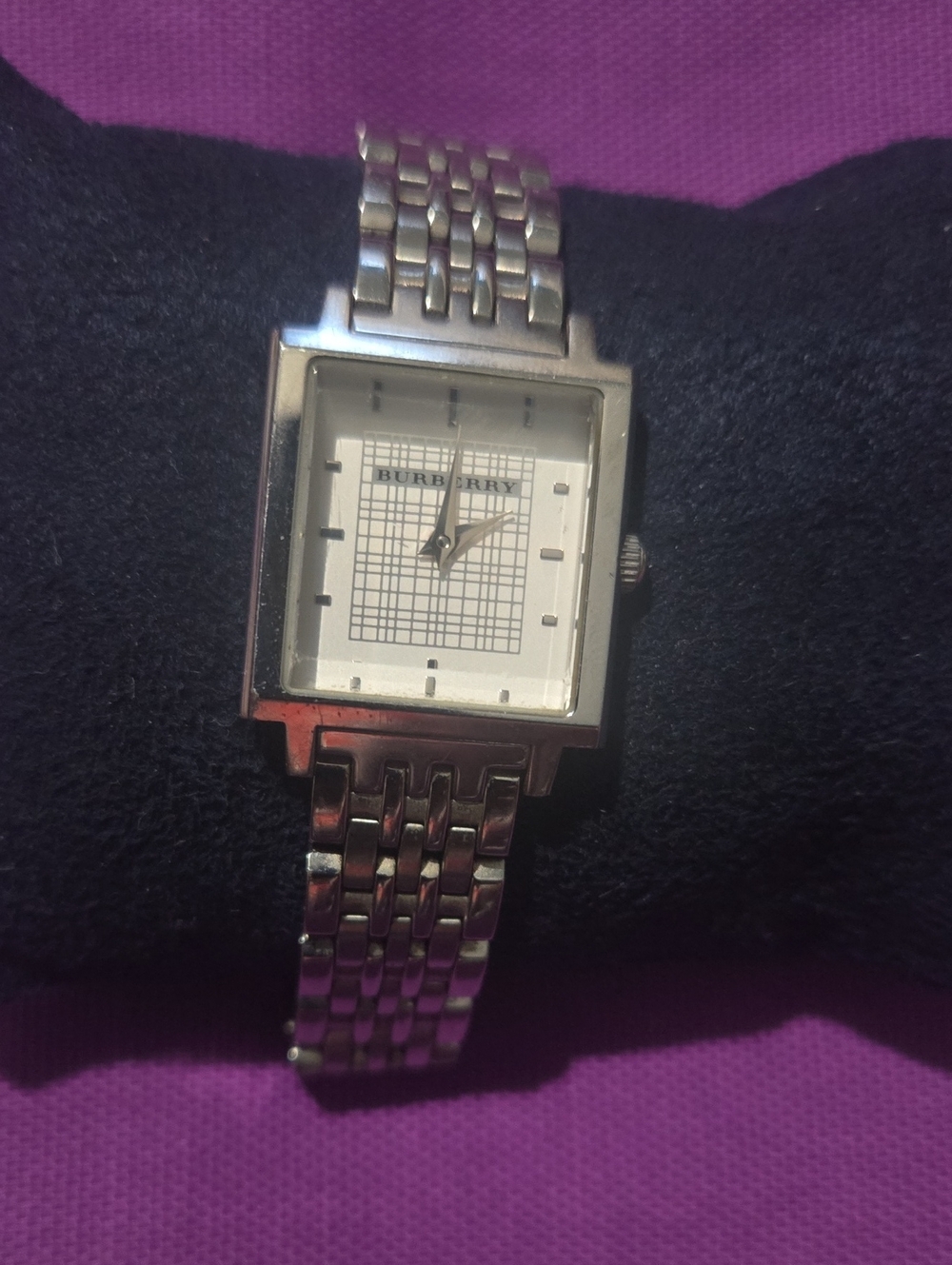 Burberry Silver Stainless Steel Women’s Square Bracelet Watch